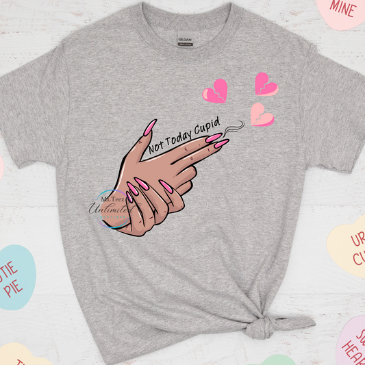 Not Today Cupid (Smoking Pink Hearts - Black) DTF Direct To Film