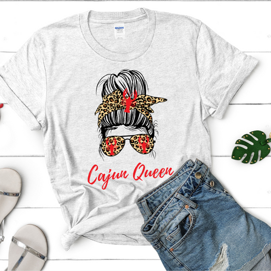 Cajun Queen Shirt, Messy Bun shirt, crawfish mom, mudbug shirt, crawfish boil